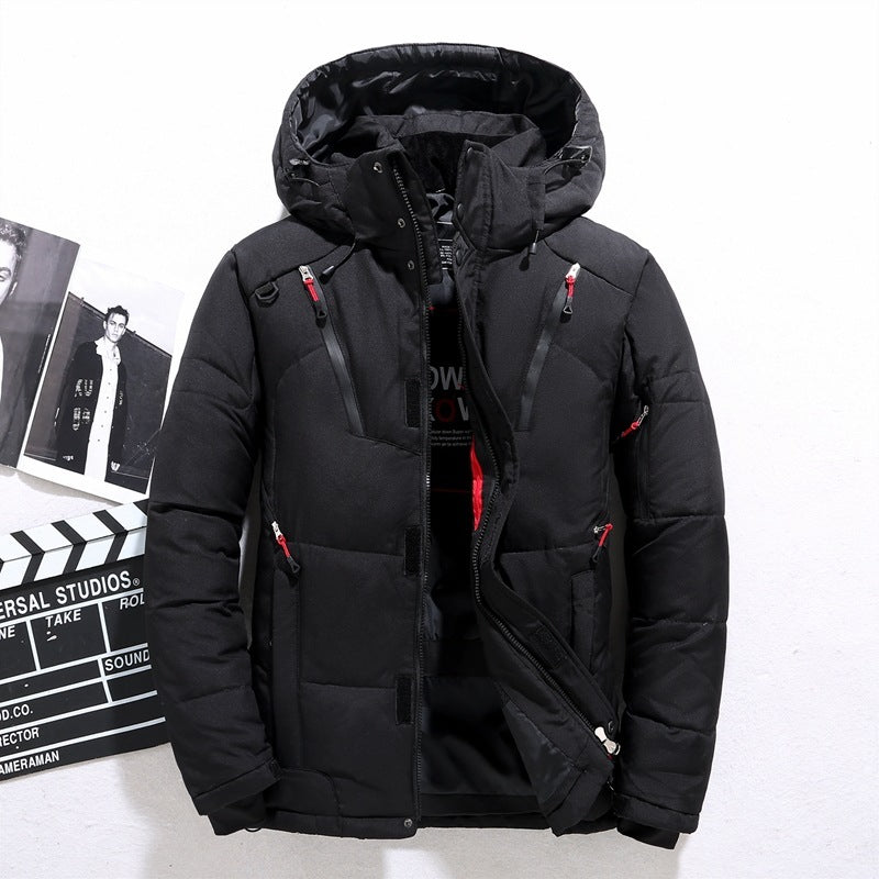 Men's Outdoor Windproof Hooded Jacket Leisure Sports Coat With Pockets