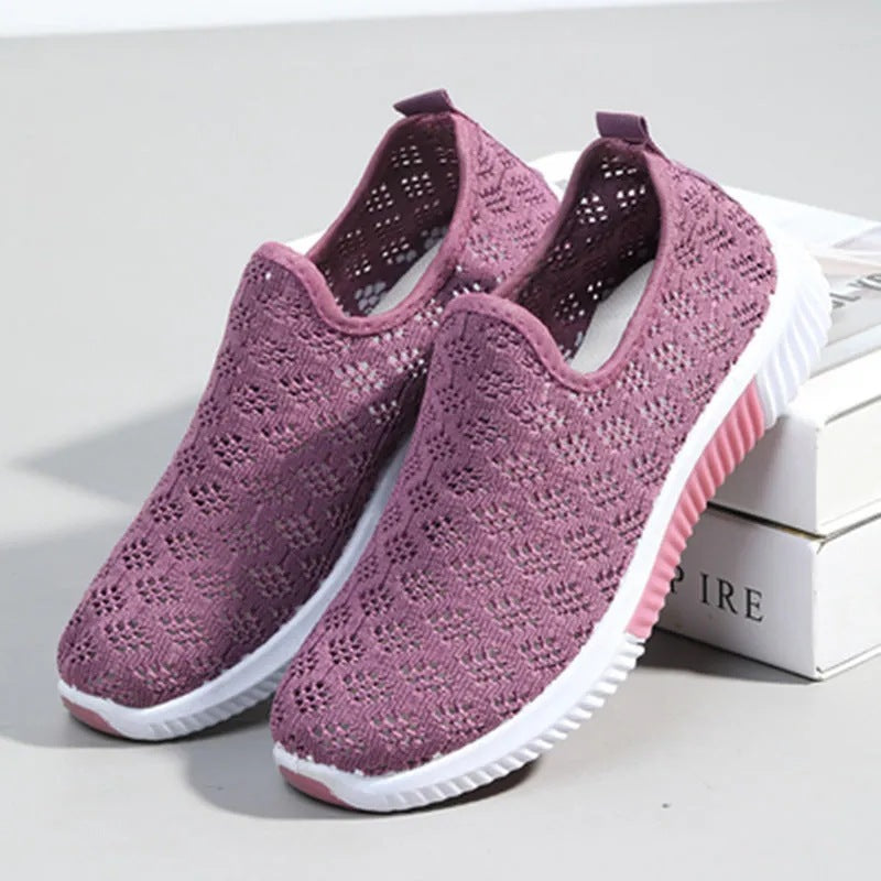 Womens Lightweight Mesh Shoes Breathable Flat Casual Footwear - Zalixer