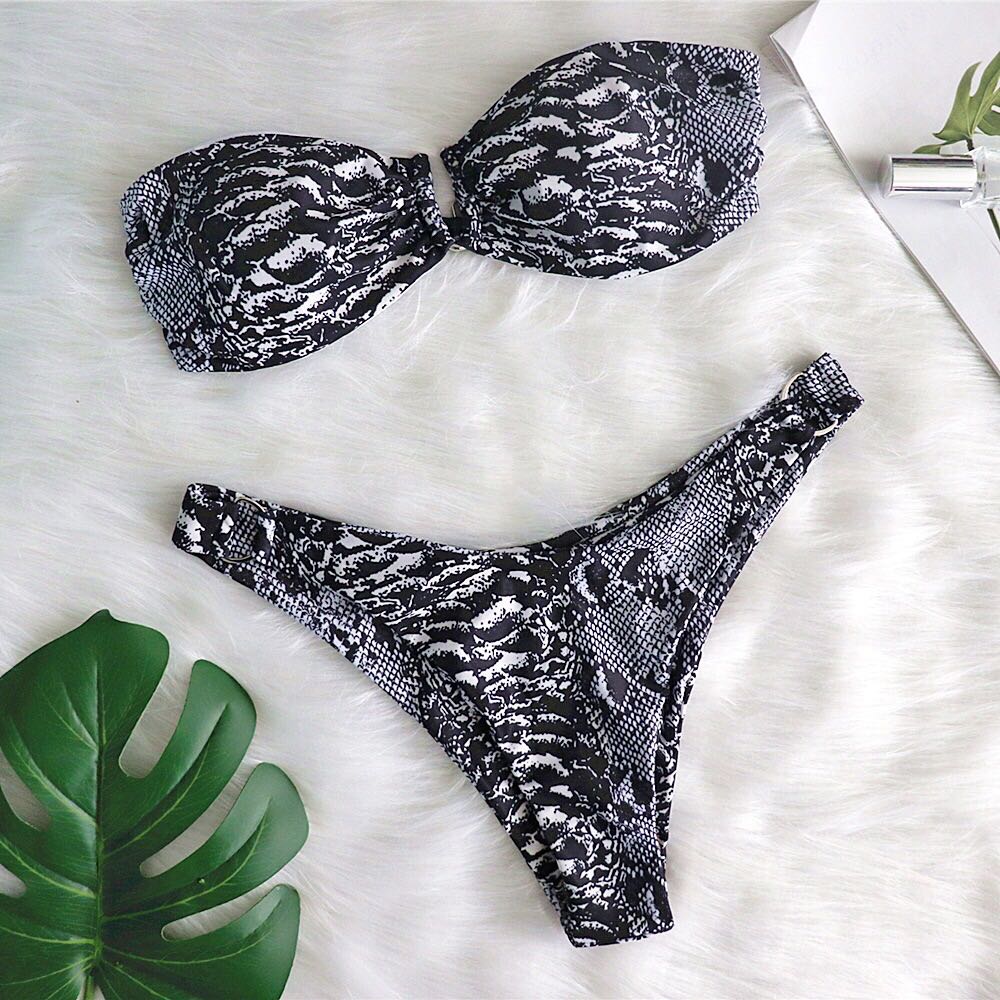 Bikini low rise swimwear print swimwear - Zalixer