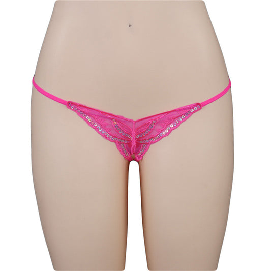 Women's Lace Waist Elastic Panties Thong - Zalixer