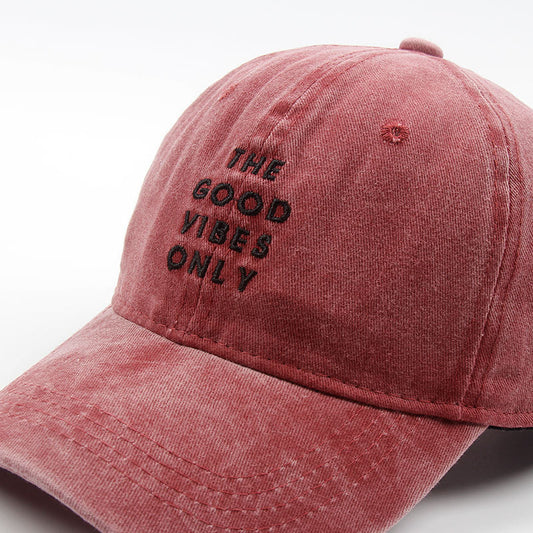 Washed New THE GOOD VIBES ONLY Dad Hat Men Women Cotton Baseball Cap Bone Snapback  Cap Hats Bone Garros Wholesale