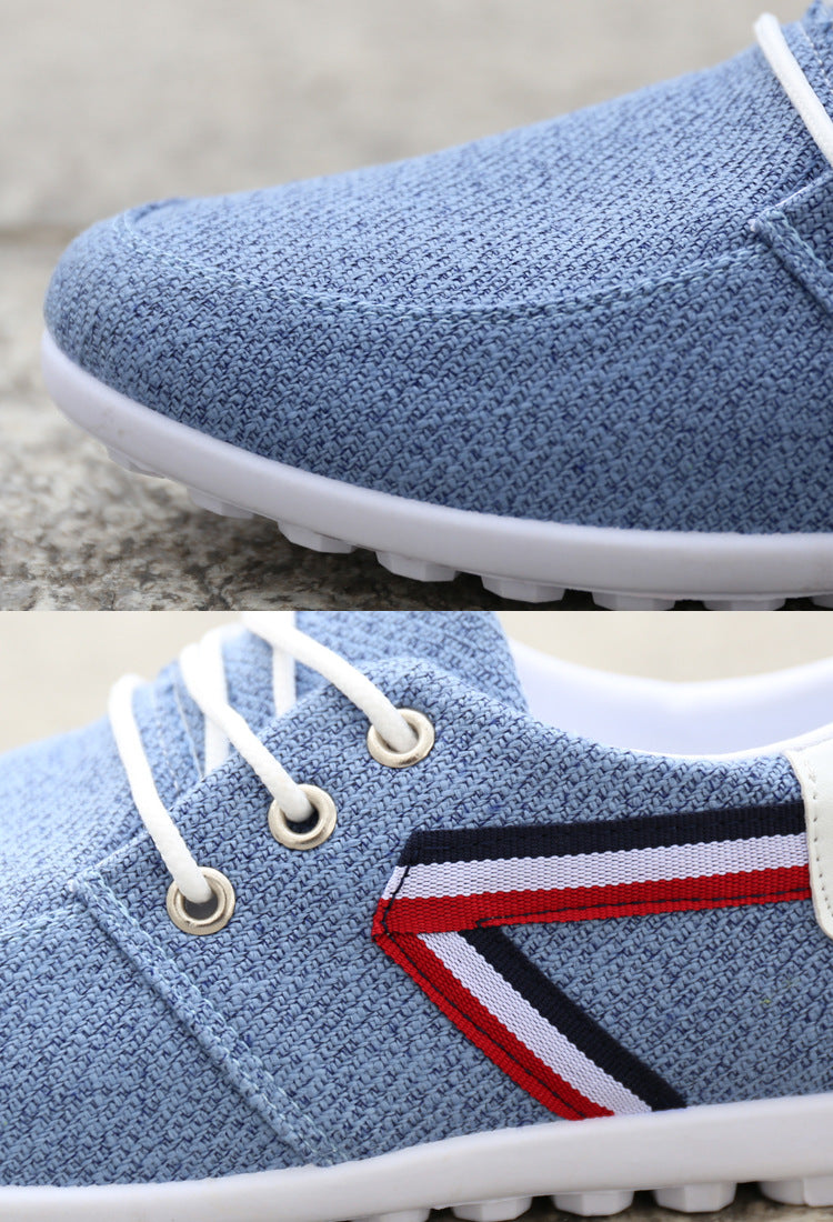 Men'S Soft-Soled Canvas Shoes, Sports And Leisure Old Beijing Cloth Shoes, Peas Shoes - Zalixer