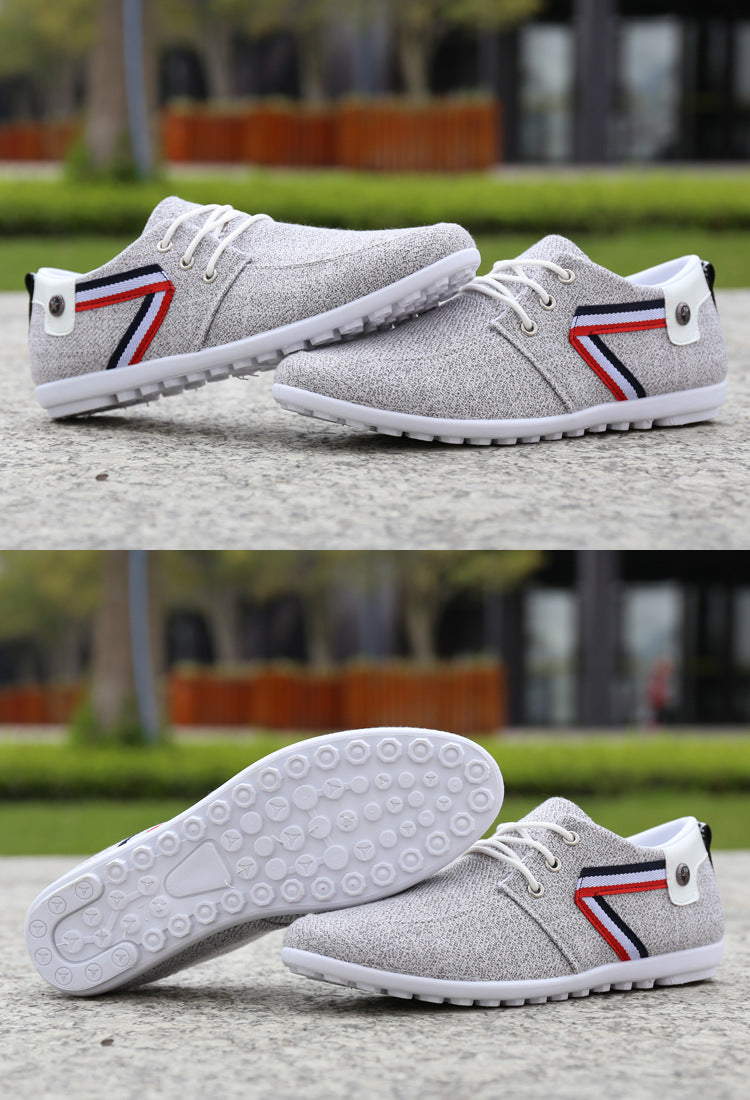 Men'S Soft-Soled Canvas Shoes, Sports And Leisure Old Beijing Cloth Shoes, Peas Shoes - Zalixer