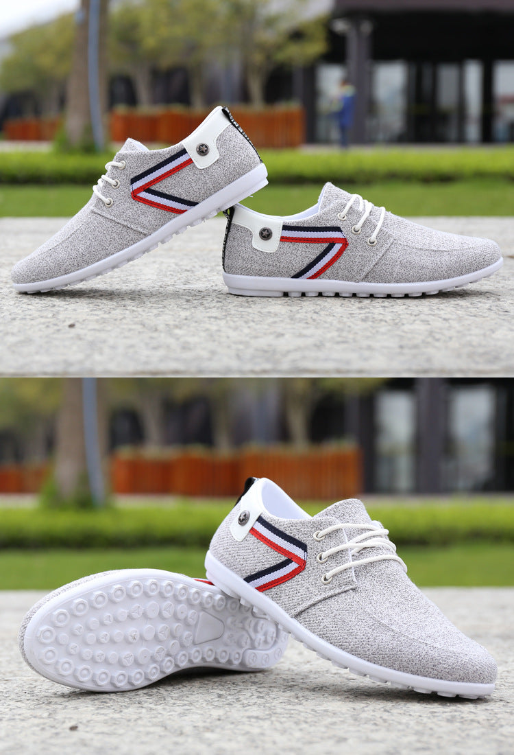 Men'S Soft-Soled Canvas Shoes, Sports And Leisure Old Beijing Cloth Shoes, Peas Shoes - Zalixer