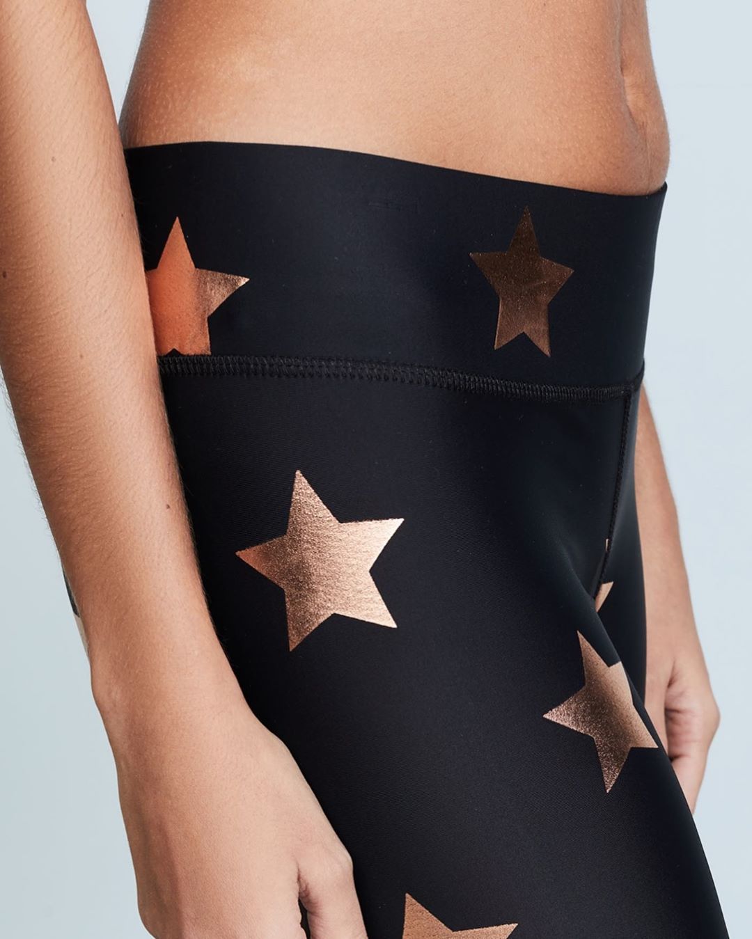 Womens Outdoor Sports Printed Tight-Fitting High-Waisted Hot Gold Star Yoga Pants - Zalixer