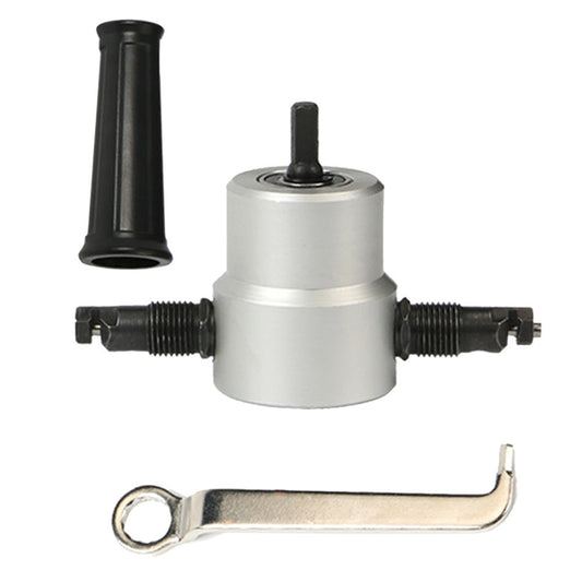Double Head Sheet Metal Nibbler Saw Cutter Cutting Tool Power Drill Attachment Cutter Tool