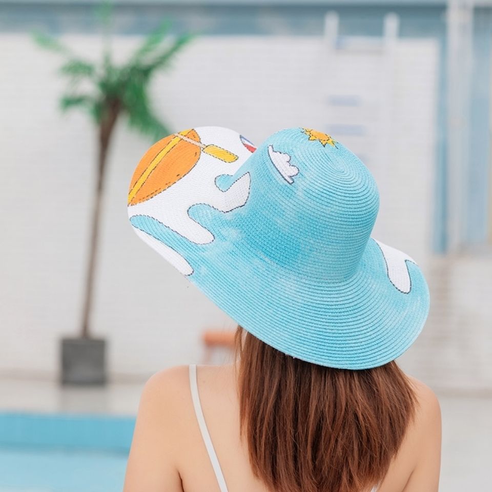 Outdoor Shade Colorful Straw Hat - Zalixer