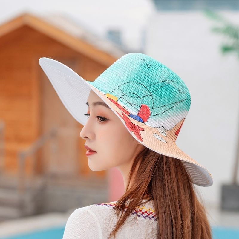 Outdoor Shade Colorful Straw Hat - Zalixer