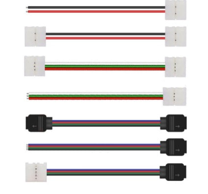 Rgb Lamp With Double Head Welding-Free Buckle With Cable Led Colorful Light Bar Cable 4Pin Female To Buckle 10Mm