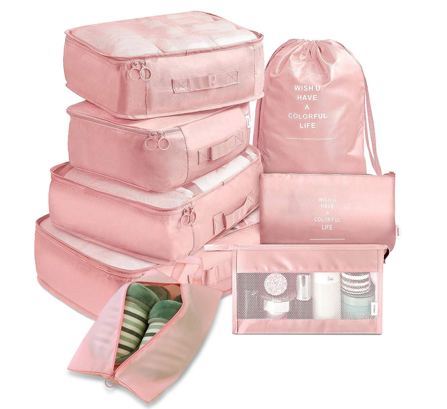 8-piece Set Luggage Divider Bag Travel Storage Clothes Underwear Shoes Organizer Packing Cube Bag - Zalixer