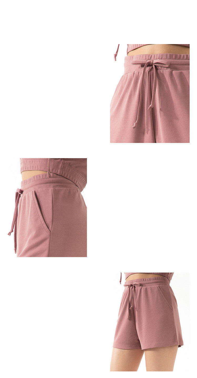 Lace Wide Loose Shorts Women HipsRunning Sports Fitness Fashion Casual Yoga Shorts - Zalixer