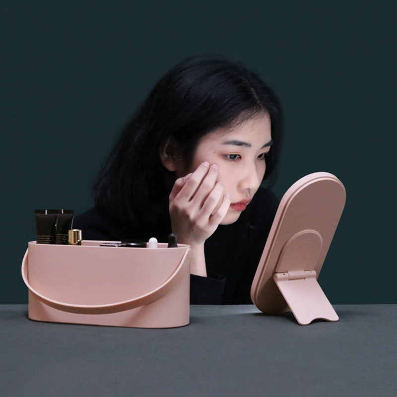 Creative Mini Muid Portable Make-Up Box Led Rechargeable Make-Up Mirror Night Light Travel Make-Up Desktop Make-Up Mirror - Zalixer