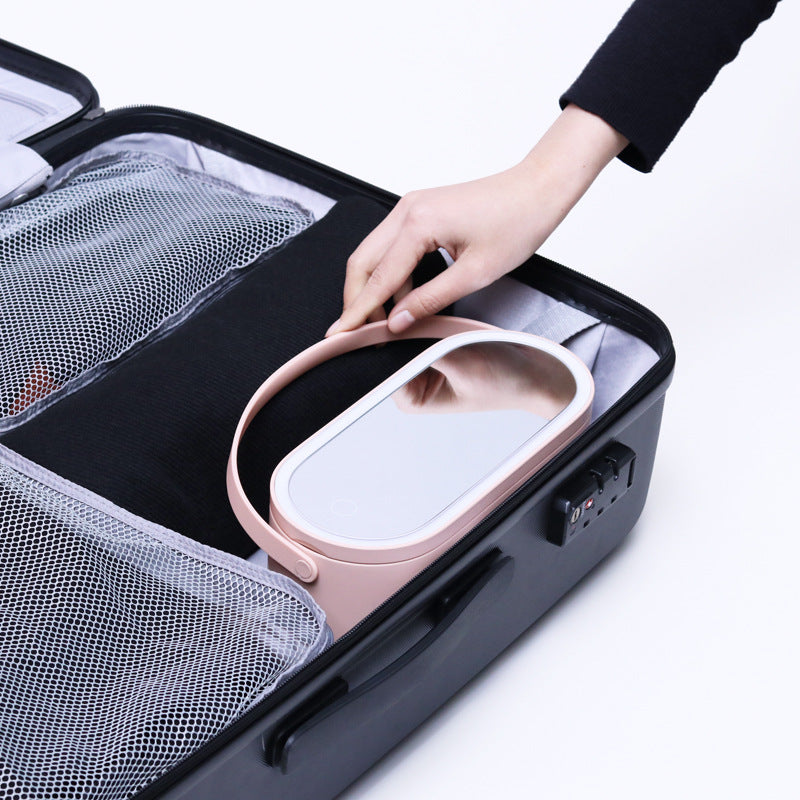Creative Mini Muid Portable Make-Up Box Led Rechargeable Make-Up Mirror Night Light Travel Make-Up Desktop Make-Up Mirror - Zalixer
