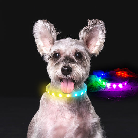 USB Charging Anti-Lost Silicone Flash Collar For Dogs