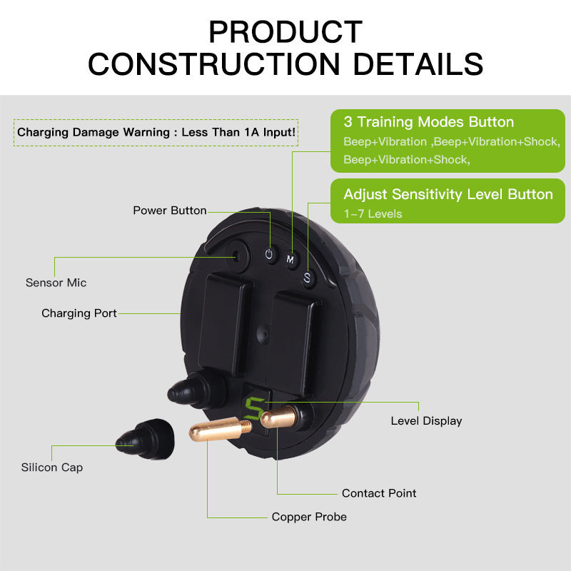 Rechargeable Waterproof Dog Collar Bark Stopper