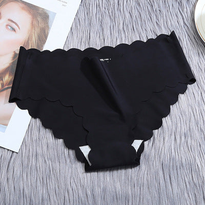 Ruffle Ice Silk Underwear Women's Girls Shorts Package Seamless Underwear Smooth Satin Ladies Underwear Set - Zalixer