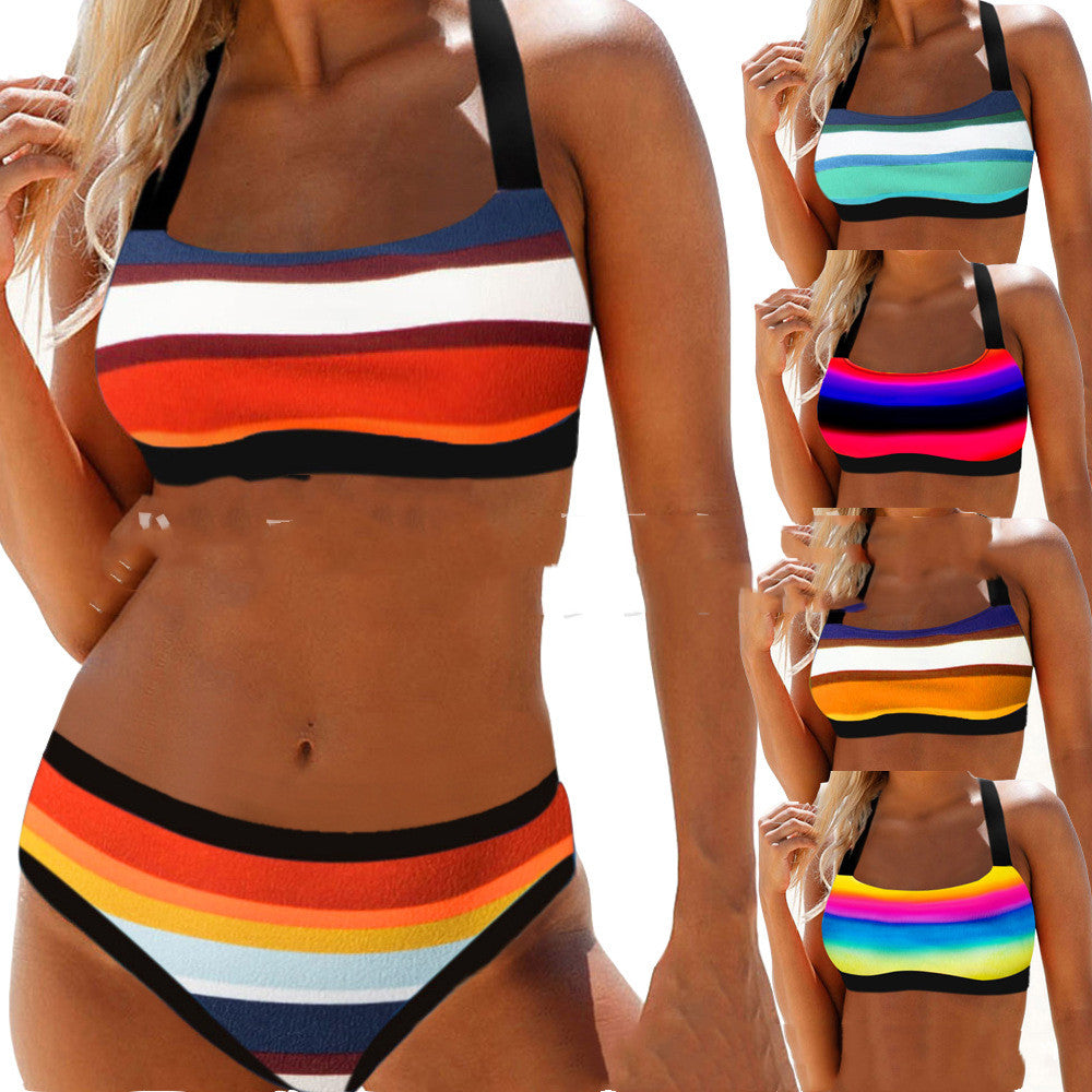 Bikini Sexy Tube Top Multicolor Swimsuit - Zalixer