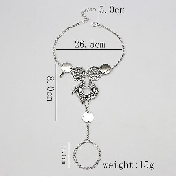 Bohemian Jewelry Antique Silver Color Hollow Flower Chain Anklets Beach Barefoot Sandals Foot Jewelry - Zalixer
