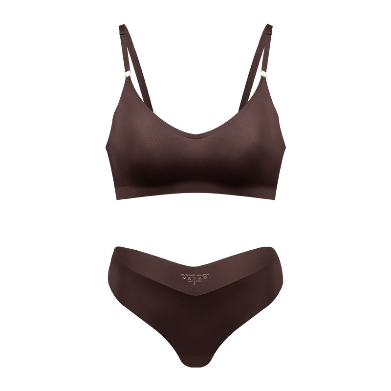 Women's V-neck Breathable Underwear Bra Panties Set - Zalixer