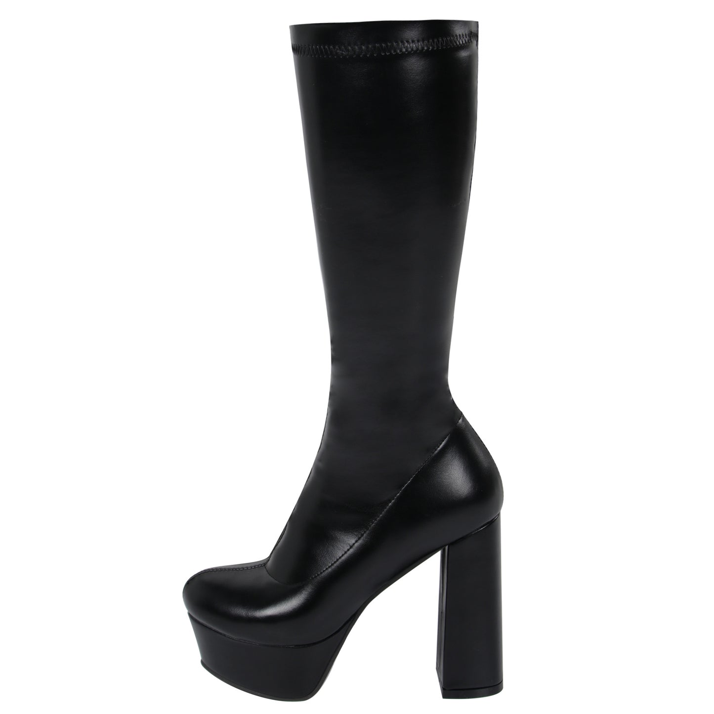 High-elasticity Mid-calf Womens Leather Boots With A Leopard Print - Zalixer