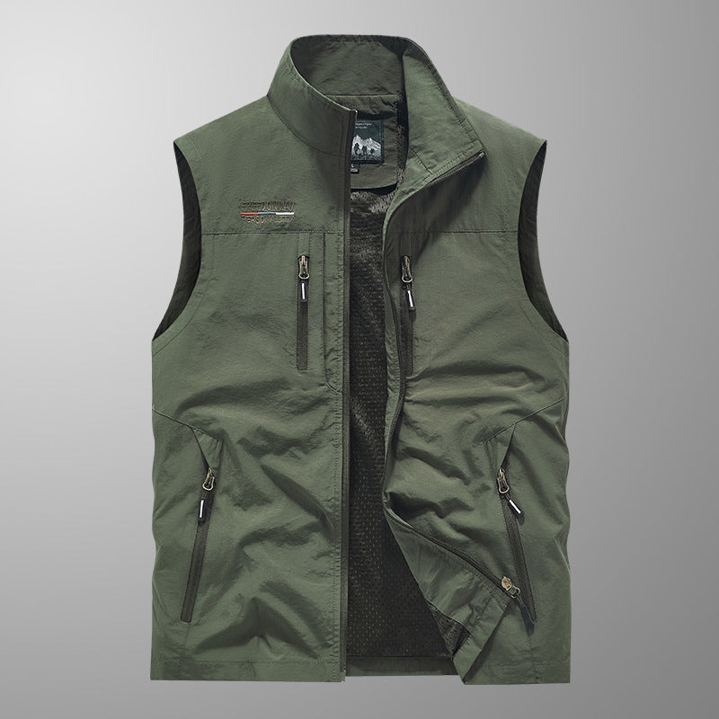 Men's Multi-Pocket Outdoor Casual Stand Collar Work Vest