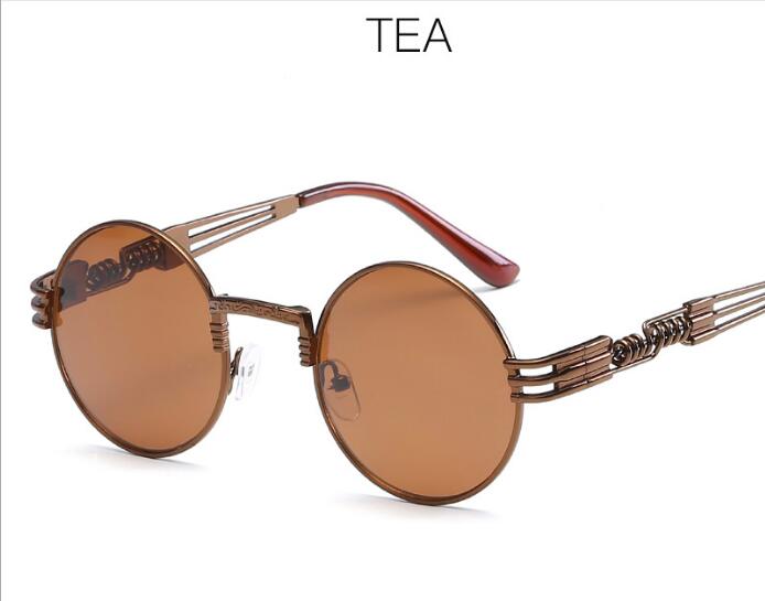 Gold Metal Fashion John Lennon Round Sunglasses Steampunk Sunglasses Mens Womens Retro Vintage Coating Mirrored Eyewear Shades - Zalixer