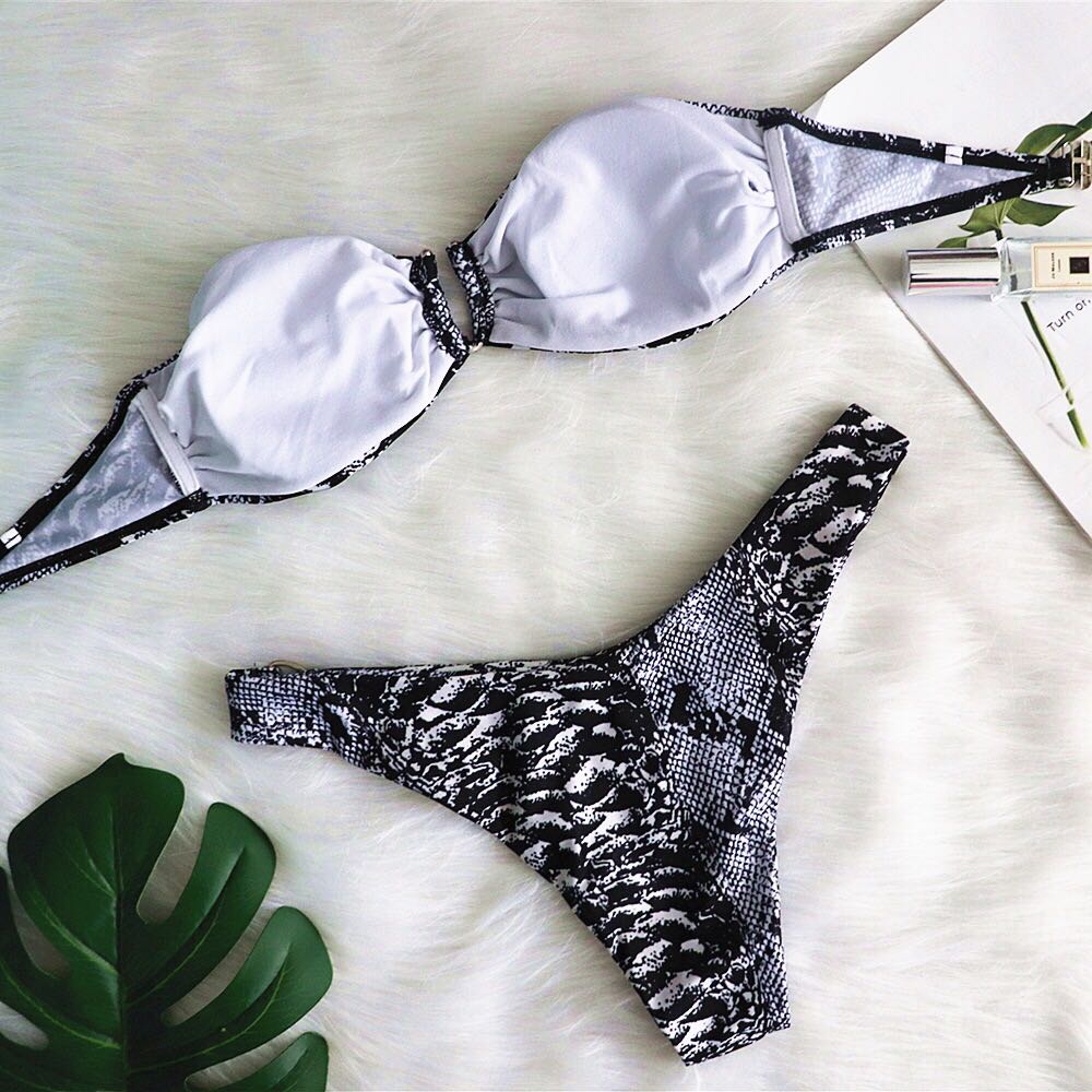 Bikini low rise swimwear print swimwear - Zalixer