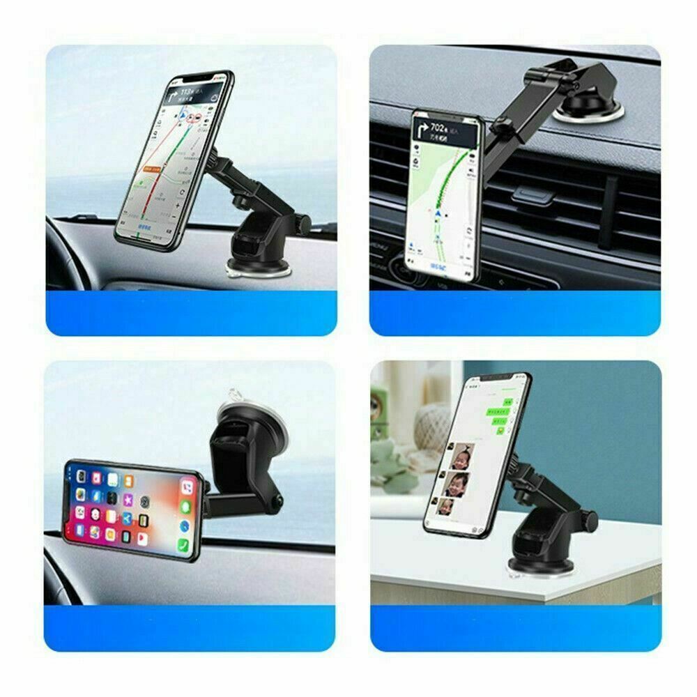 Magnetic Phone Car Mount, Universal Dashboard Windshield Industrial-Strength Suction Cup Car Phone Mount Holder With Adjustable Telescopic Arm, For All Cell Phones