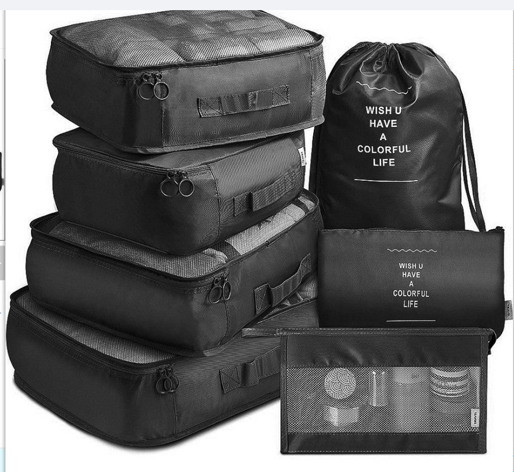 8-piece Set Luggage Divider Bag Travel Storage Clothes Underwear Shoes Organizer Packing Cube Bag - Zalixer