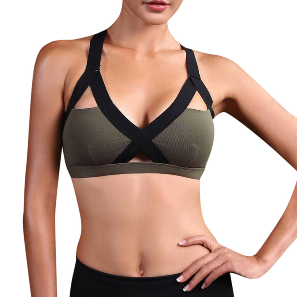 Shockproof sports bra running without rims - Zalixer