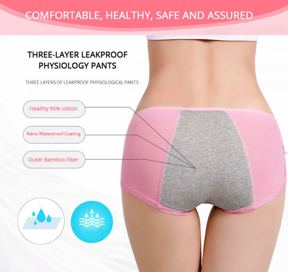 3Pcs Pack Menstrual Panties Women Underwear - Zalixer