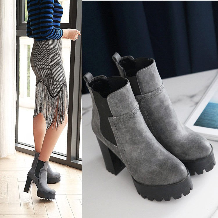 Mid boots high heel platform Martin boots - Zalixer