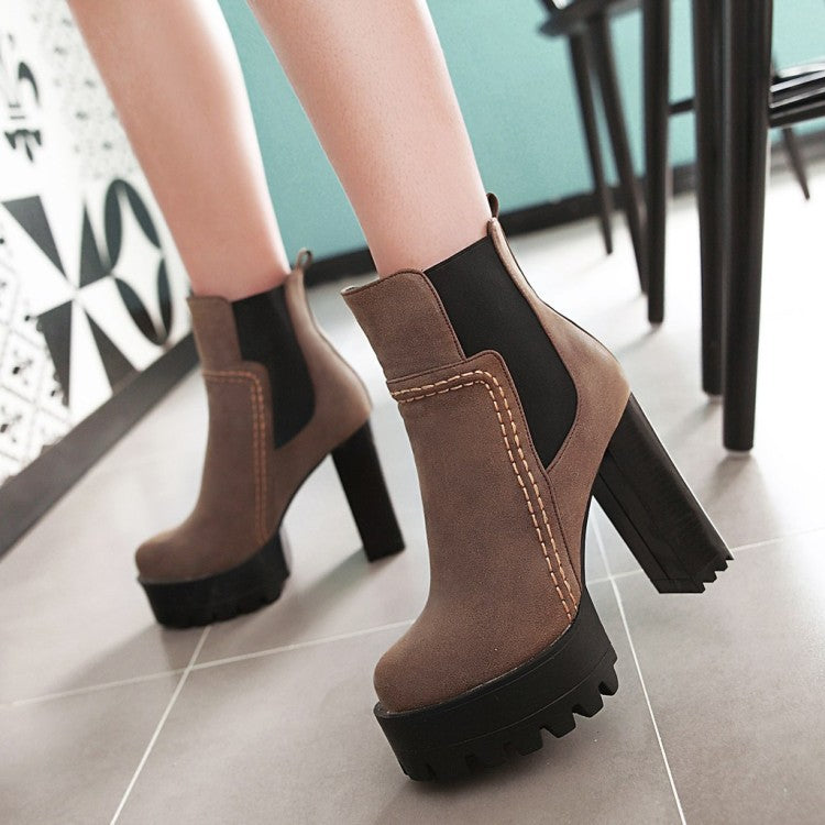 Mid boots high heel platform Martin boots - Zalixer