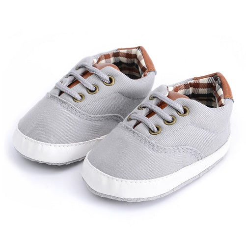 Solid color casual lace soft bottom baby canvas shoes baby shoes toddler shoes - Zalixer
