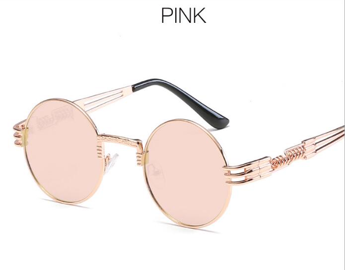 Gold Metal Fashion John Lennon Round Sunglasses Steampunk Sunglasses Mens Womens Retro Vintage Coating Mirrored Eyewear Shades - Zalixer