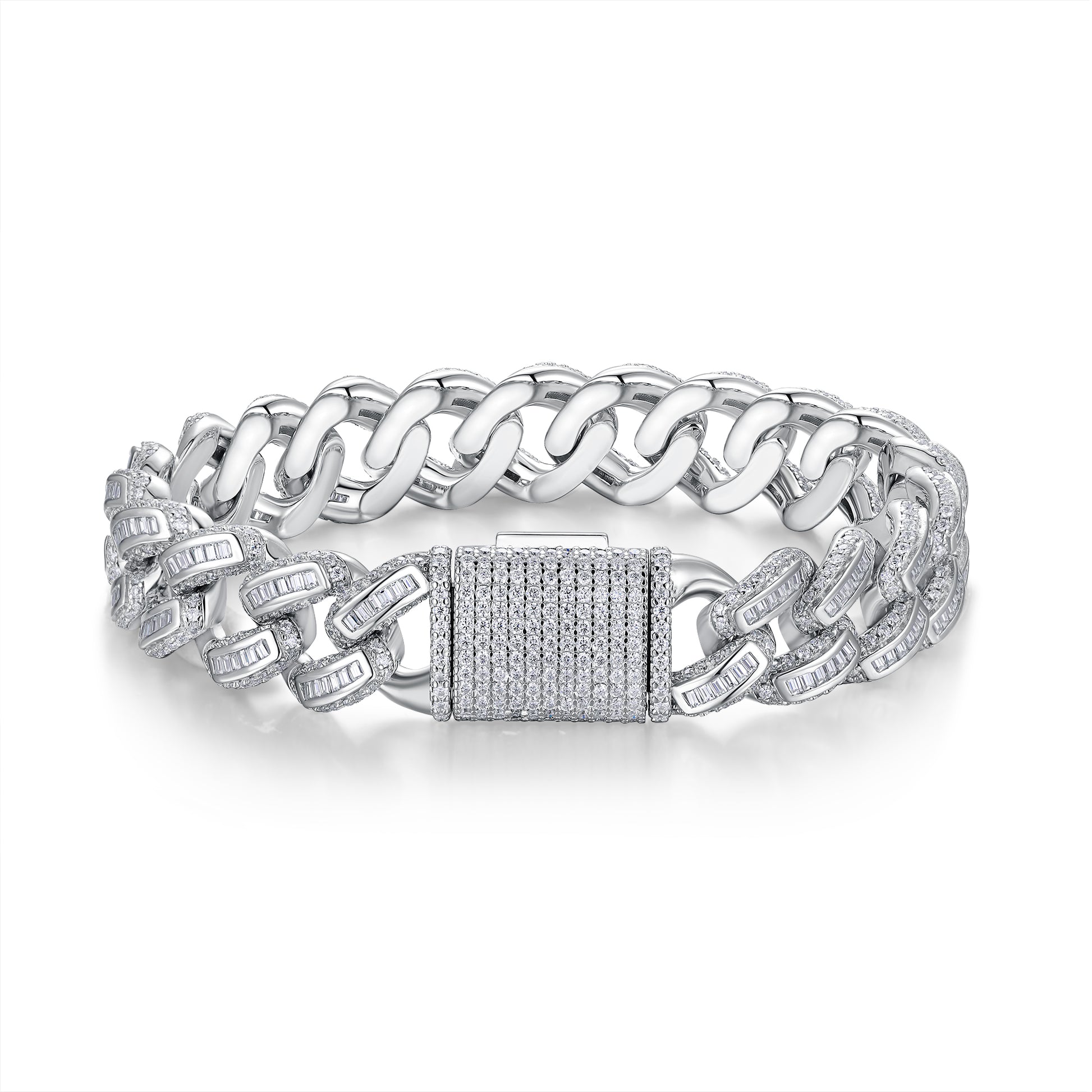 Set With Top-quality Moissanite, This Luxurious And Fashionable Light Luxury Jewelry Silver Bracelet Is Made Of S925 Silver Electroplated With Platinum - Zalixer