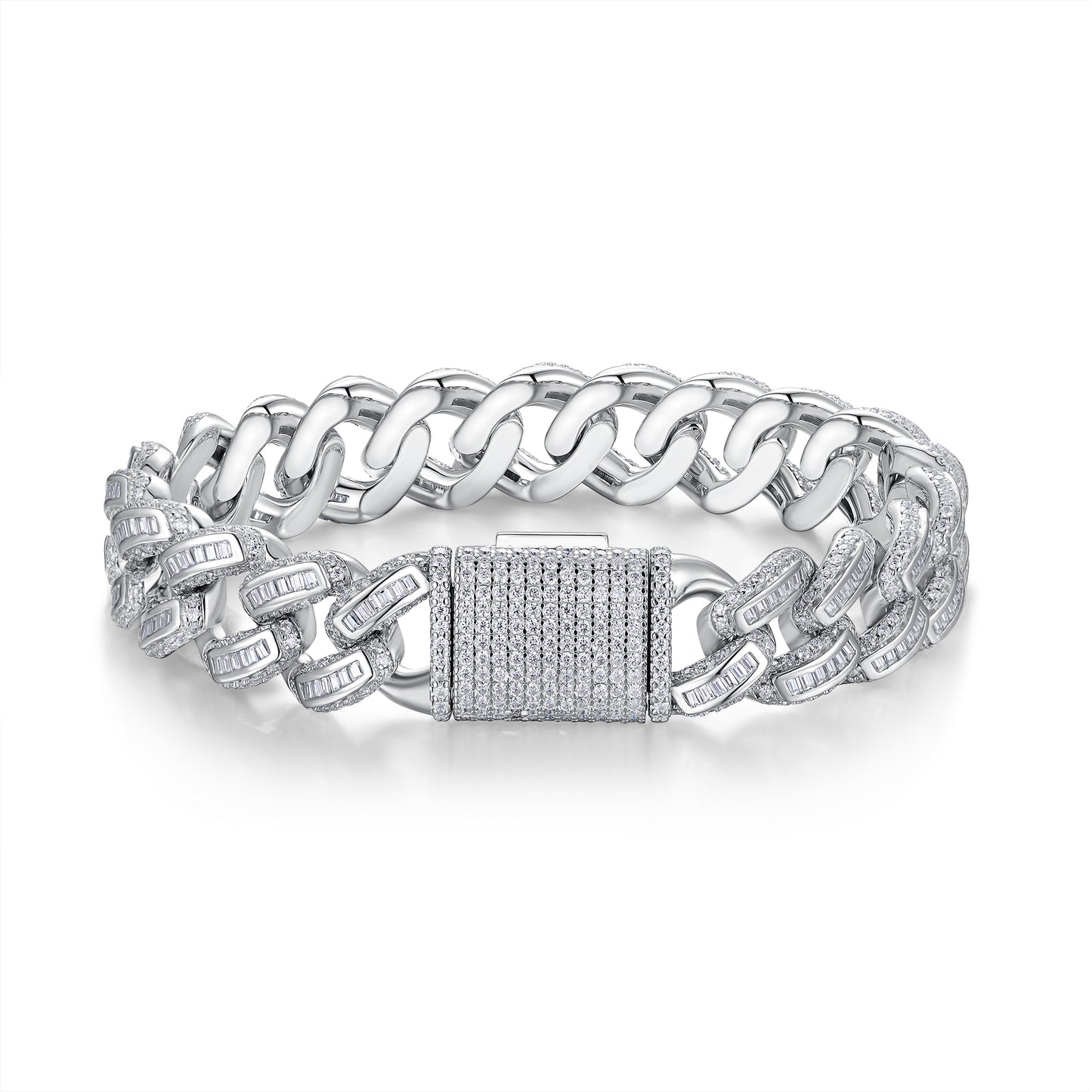 Set With Top-quality Moissanite, This Luxurious And Fashionable Light Luxury Jewelry Silver Bracelet Is Made Of S925 Silver Electroplated With Platinum - Zalixer