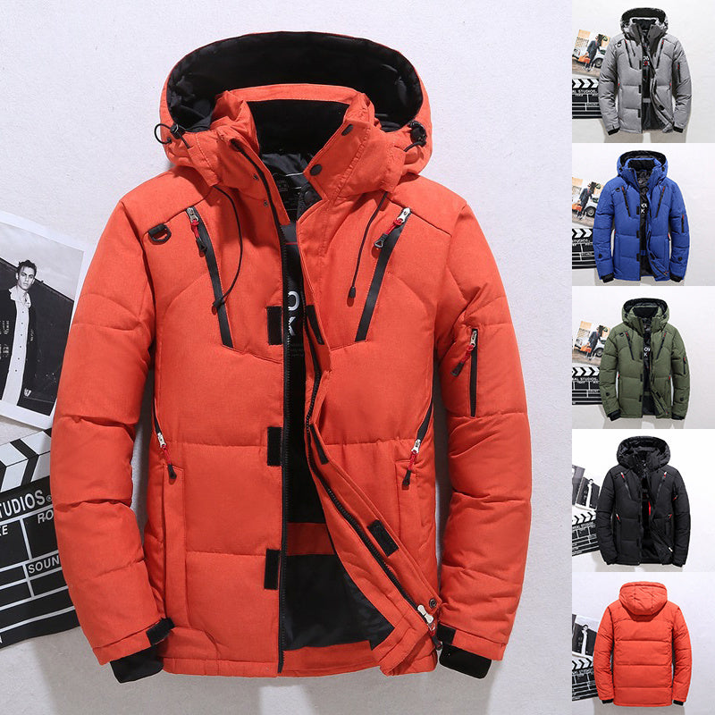 Men's Outdoor Windproof Hooded Jacket Leisure Sports Coat With Pockets