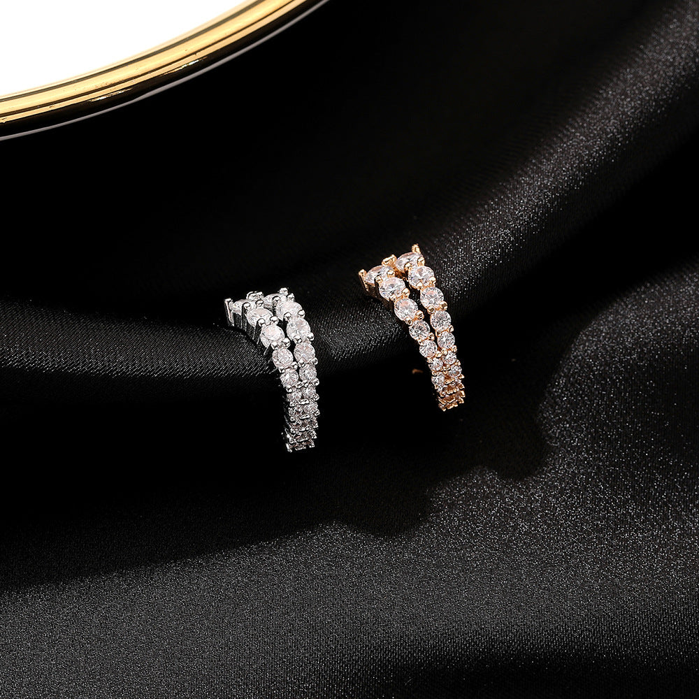 Inlaid Zircon Personalized Without Piercings Earrings Jewelry