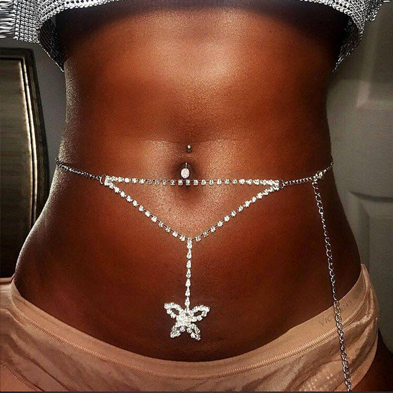 Butterfly Women's Chain Belt Cute Butterfly Belly Button Chain