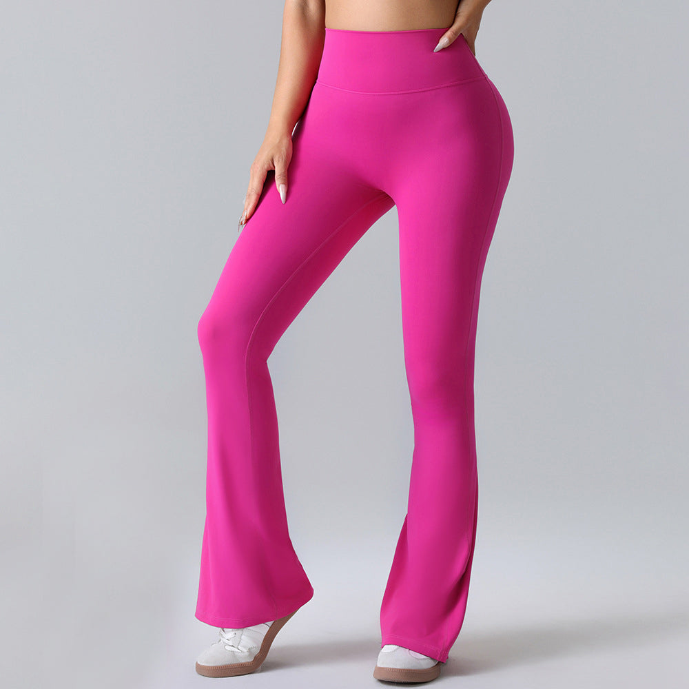 Hip-lift Yoga Flared Pants Fitness Sports Wide Leg High Waist Quick Dry Trousers Womens Clothing - Zalixer