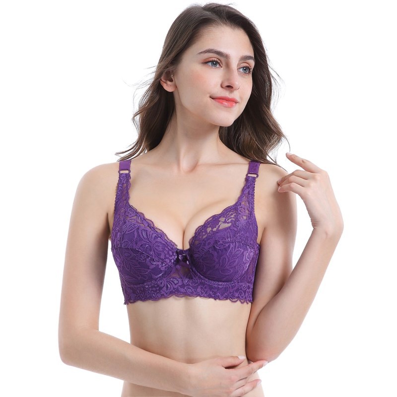 Lace Sexy Plus Size Thin Bra - Zalixer