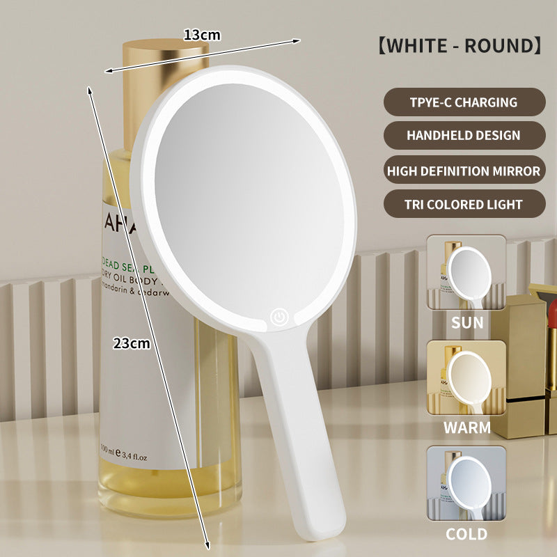 Led Make-up Mirror Handheld Mirror Portable With Light - Zalixer