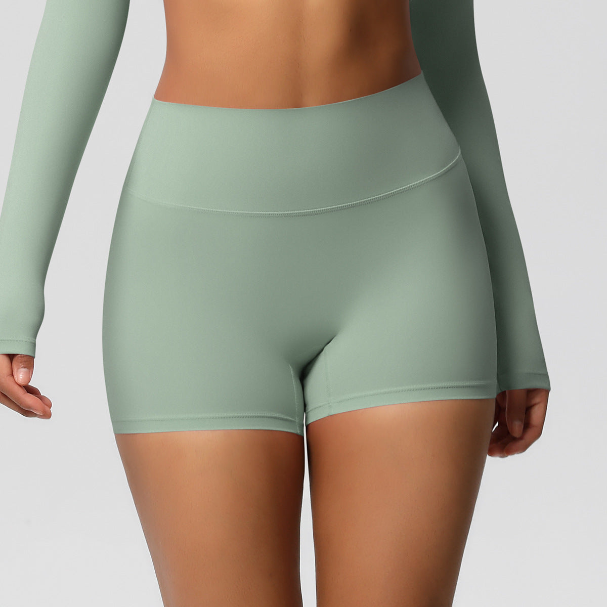 Womens Solid-Color Sports Shorts European And American Style Yoga Shorts - Zalixer