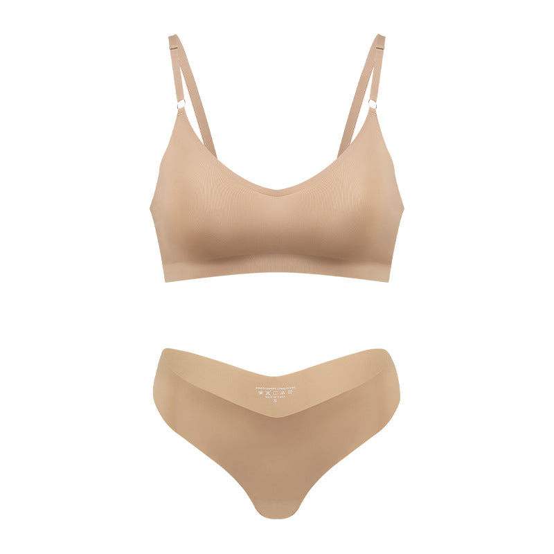 Women's V-neck Breathable Underwear Bra Panties Set - Zalixer