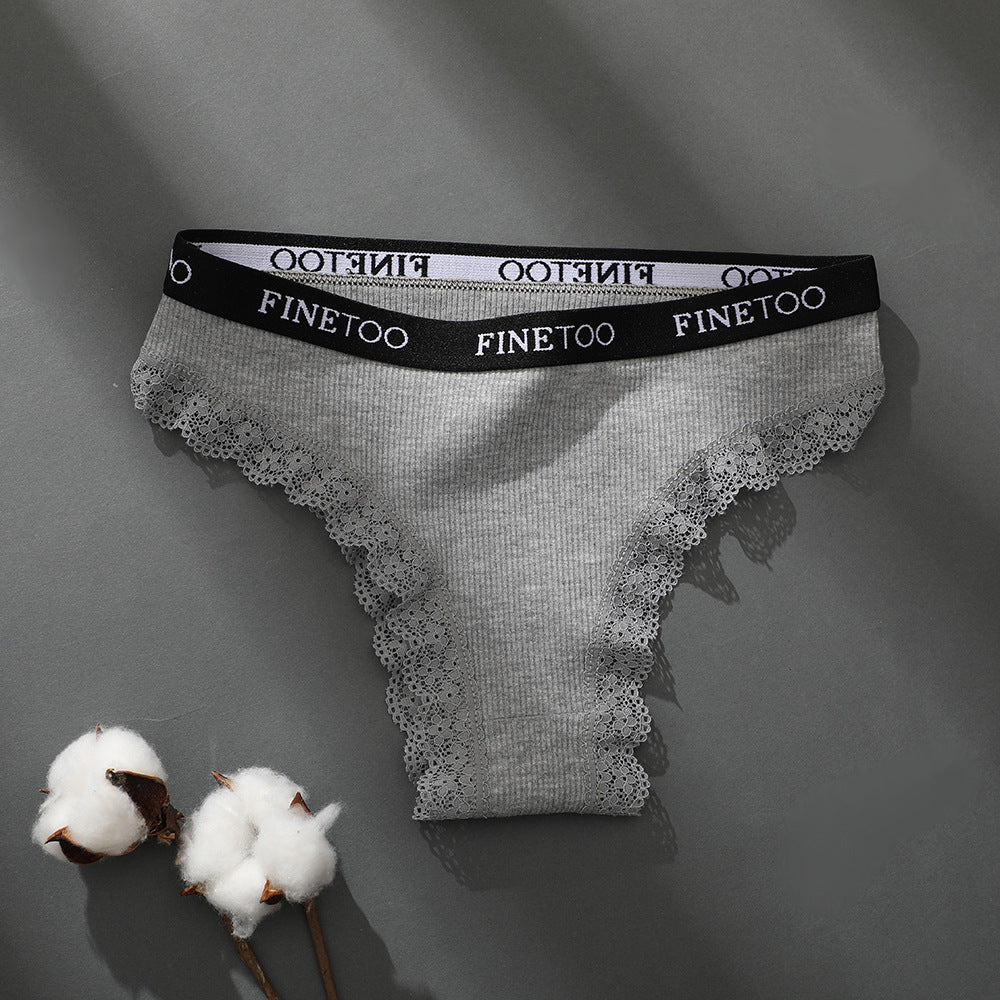 Ladies Briefs High Slit Lace Panties - Zalixer