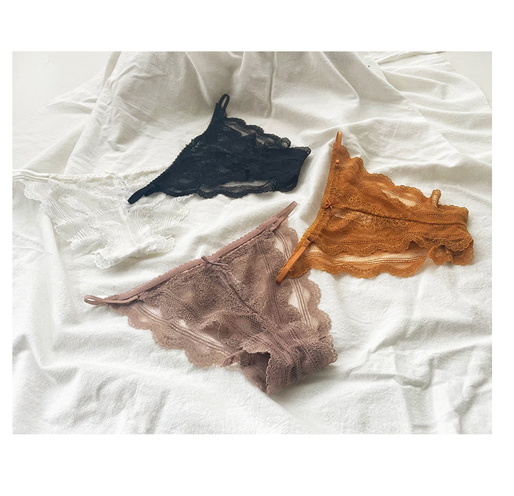 Full Lace Thin Briefs Breathable Panties - Zalixer