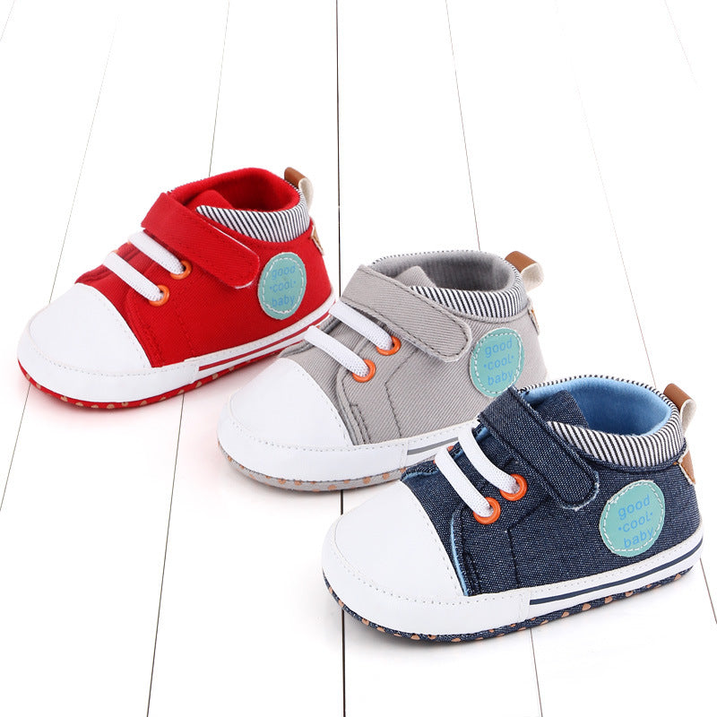 babyshoes canvas baby shoes casual baby shoes Velcro soft bottom toddler shoes 2493 - Zalixer