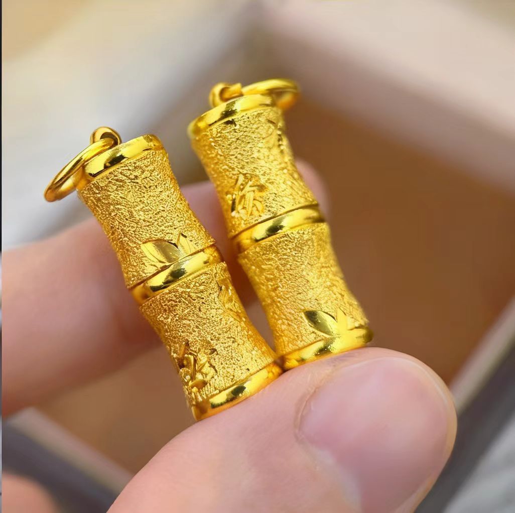 Womens Bamboo-Section Cylindrical Pendant Jewelry - Zalixer