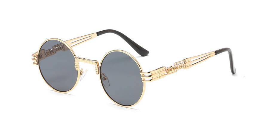 Gold Metal Fashion John Lennon Round Sunglasses Steampunk Sunglasses Mens Womens Retro Vintage Coating Mirrored Eyewear Shades - Zalixer